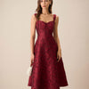 El Vestido Midi Jacquard Rojo Sweetheart