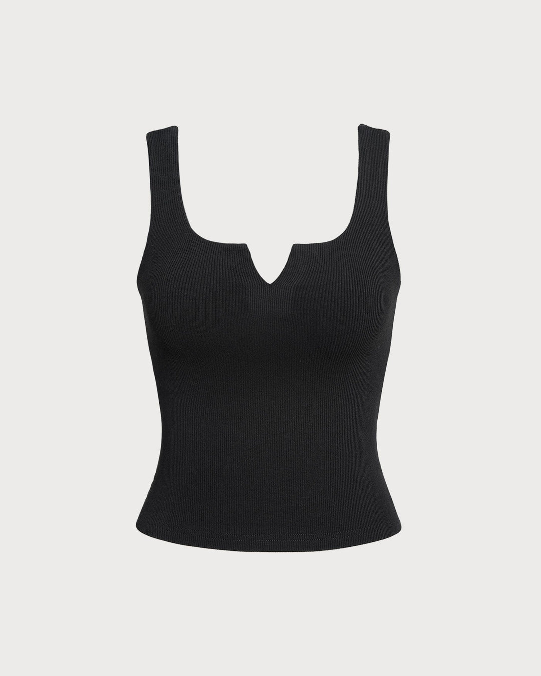 La Camiseta Sin Mangas de Punto Acanalado Negra