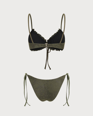 Conjunto de Bikini Jacquard Verde Ejército