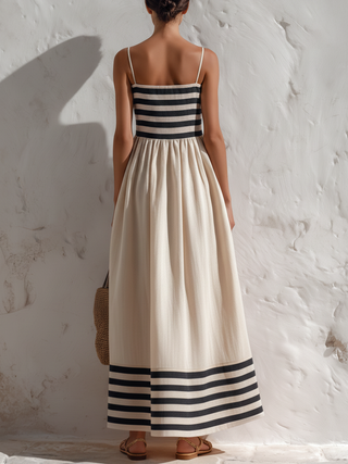 Rosario | Vestido largo de rayas elegante