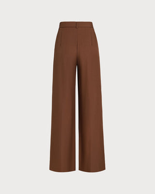 Pantalones Rectos de Cintura Natural Caramelo