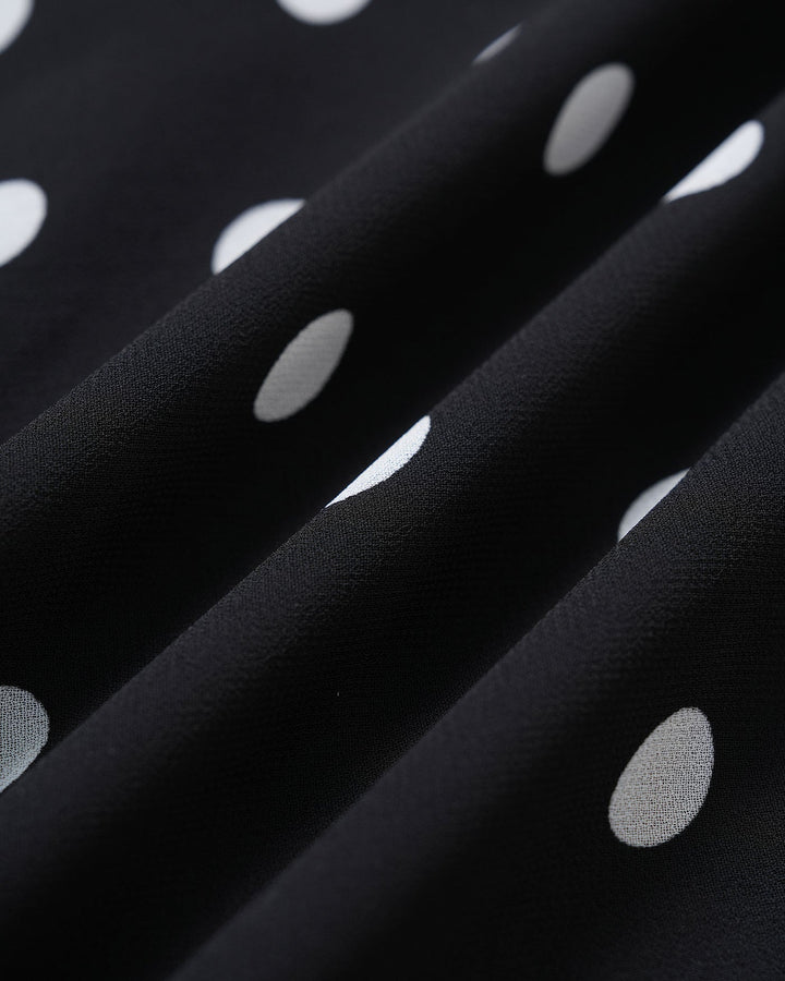 Vestido Maxi de Tirantes con Lunares Negros