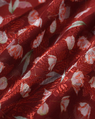 Vestido Midi Deslizante Floral Color Vino