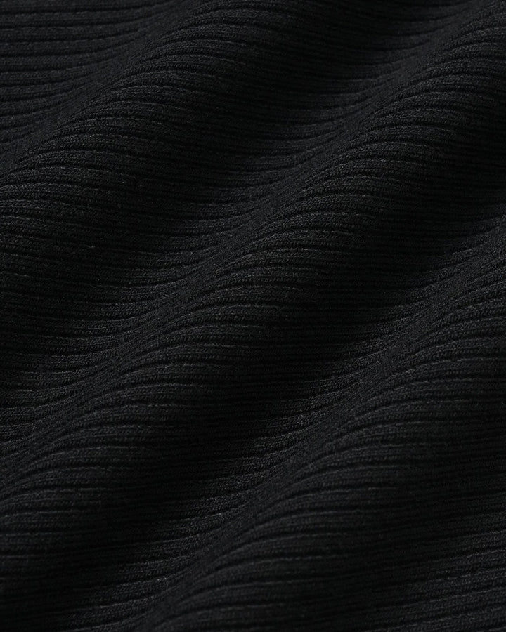 La Camiseta Sin Mangas de Punto Acanalado Negra