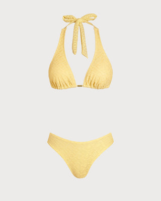 Conjunto de Bikini Texturizado Amarillo