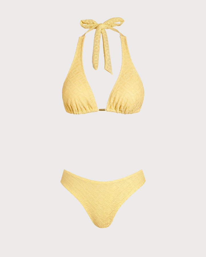 Conjunto de Bikini Texturizado Amarillo