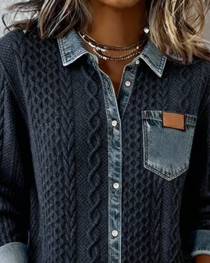AULIORA | Clara - Camisa de Punto Torcido para Mujer