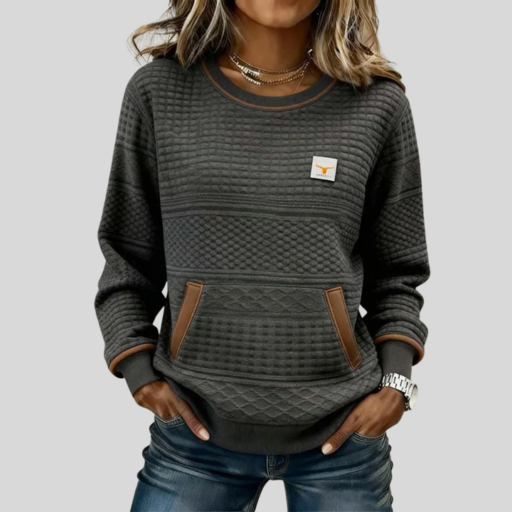 AULIORA | Chloé Sudadera Acolchada de Cuello Redondo para Mujer