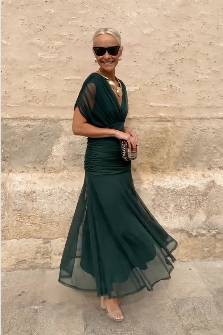 Luisa | Vestido Maxi de Fiesta Elegante con Escote en V