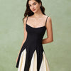 Vestido Mini de Contraste Negro