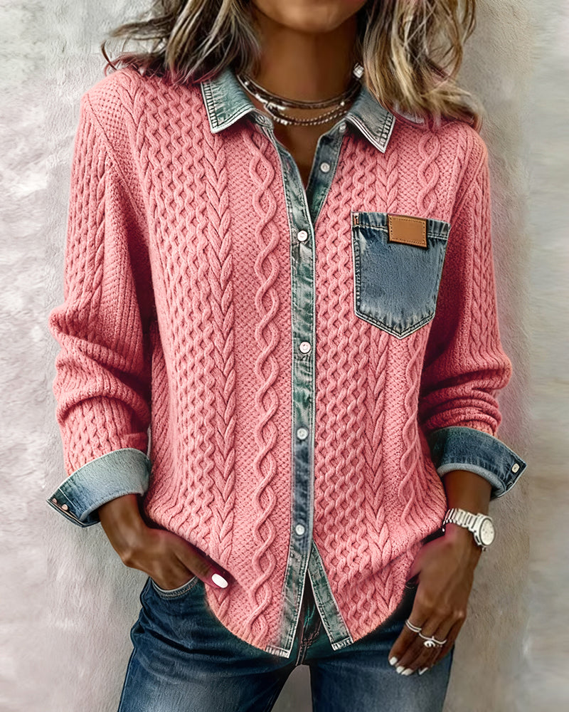 AULIORA | Clara - Camisa de Punto Torcido para Mujer