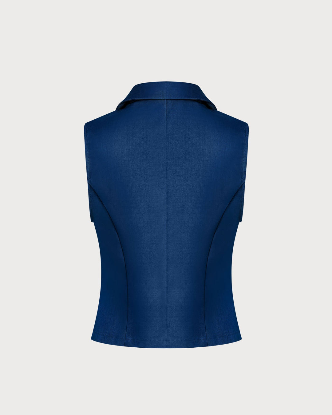 Chaleco Azul de Cuello de Un Solo Botón