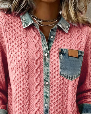 AULIORA | Clara - Camisa de Punto Torcido para Mujer