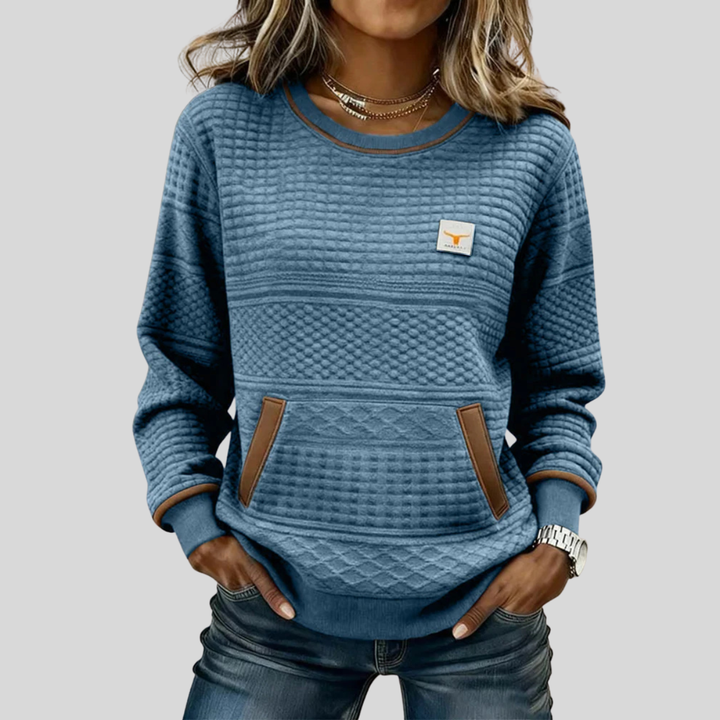 AULIORA | Chloé Sudadera Acolchada de Cuello Redondo para Mujer