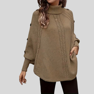 AULIORA | Léa Mujer Poncho de Cuello Alto Torcido