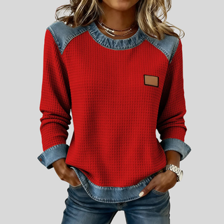 AULIORA | Sudadera Texturizada Efecto Denim para Mujer Amélie