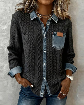 AULIORA | Clara - Camisa de Punto Torcido para Mujer