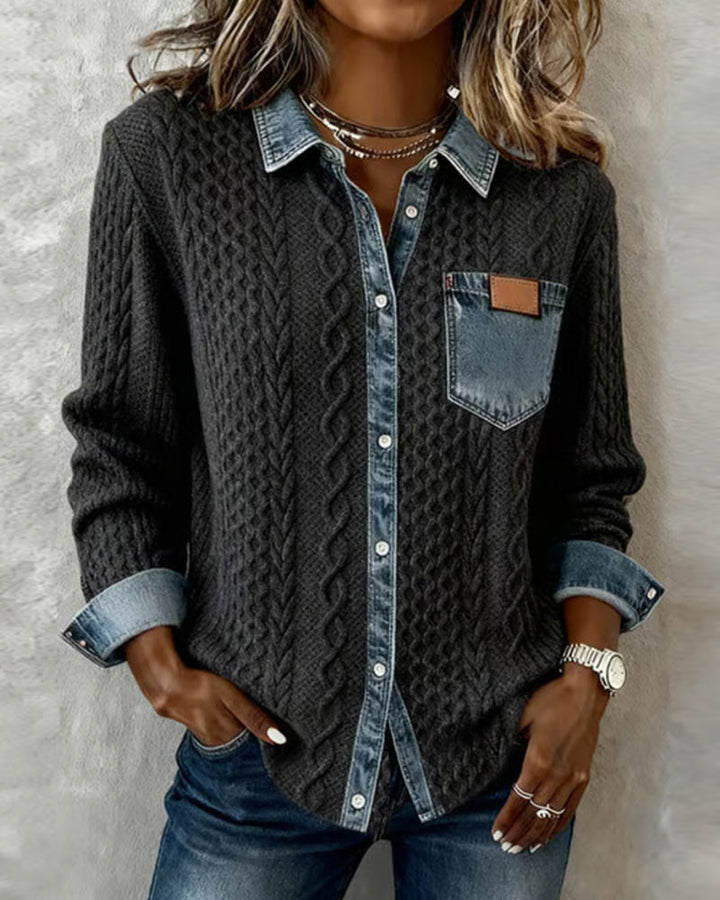 AULIORA | Clara - Camisa de Punto Torcido para Mujer