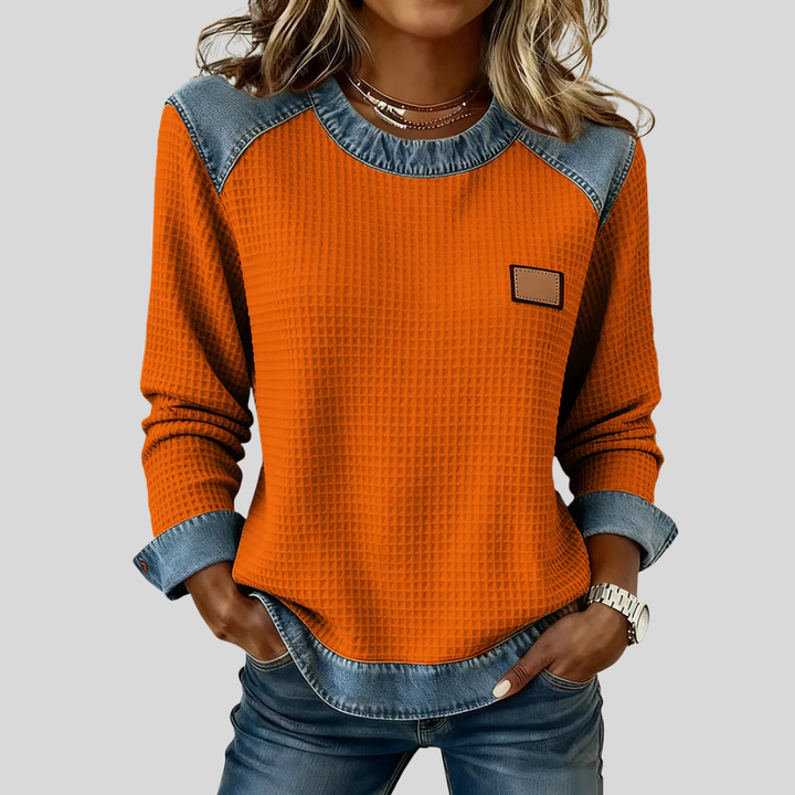 AULIORA | Sudadera Texturizada Efecto Denim para Mujer Amélie