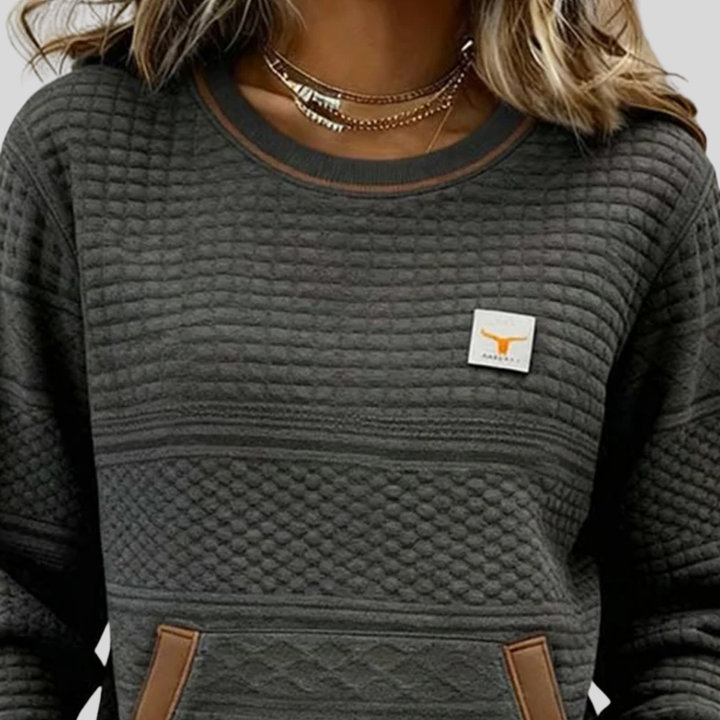 AULIORA | Chloé Sudadera Acolchada de Cuello Redondo para Mujer