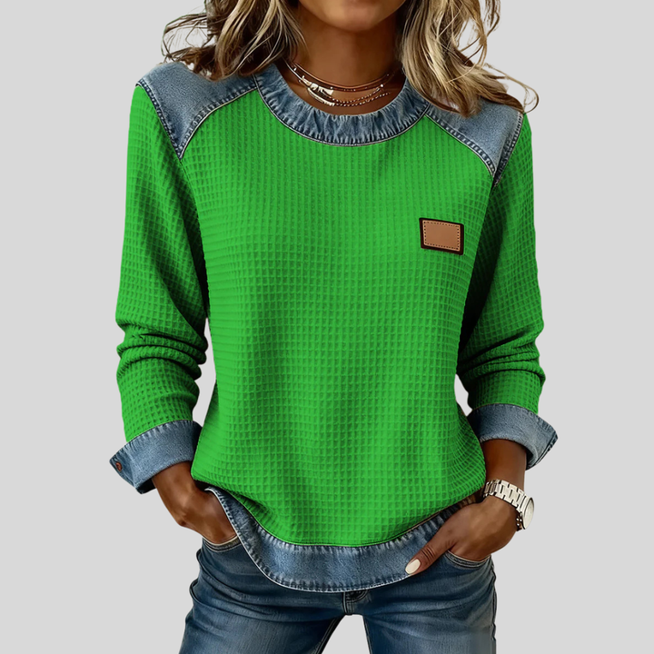 AULIORA | Sudadera Texturizada Efecto Denim para Mujer Amélie