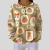 AULIORA | Sudadera Texturizada con Diseño de Calabazas para Mujer Colette