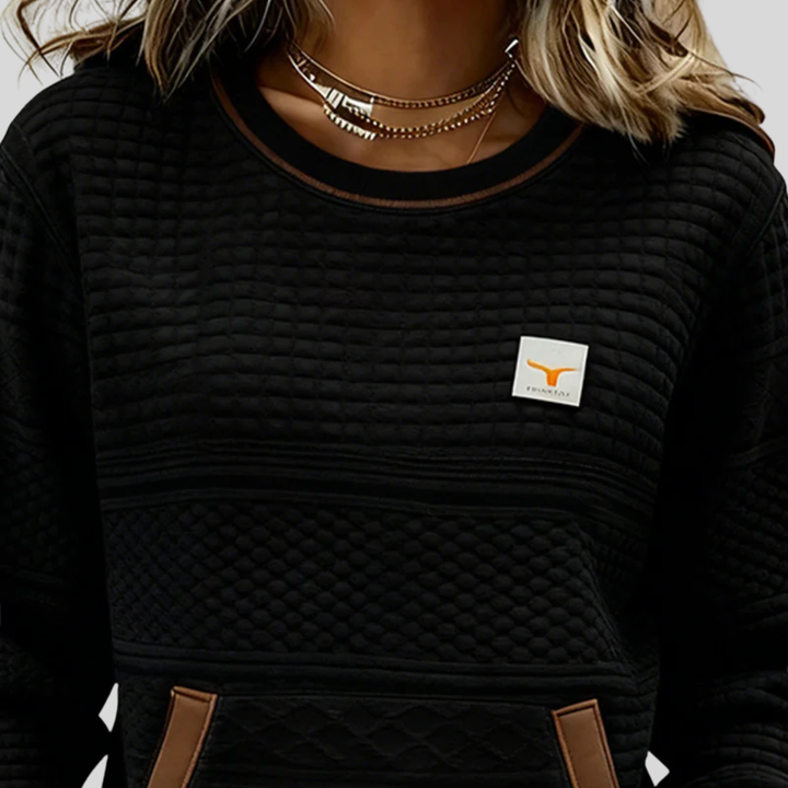 AULIORA | Chloé Sudadera Acolchada de Cuello Redondo para Mujer