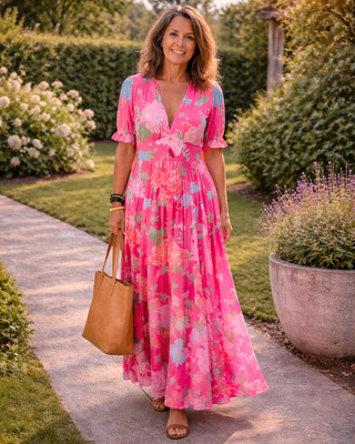 Candela | Vestido midi floral elegante