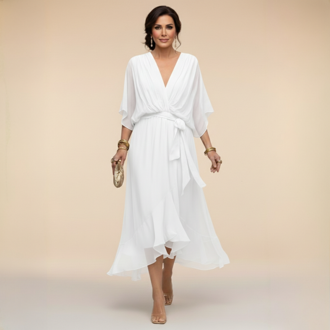 Isabella | VESTIDO DE CHIFFON CON ESCOTE EN V
