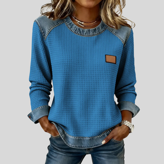 AULIORA | Sudadera Texturizada Efecto Denim para Mujer Amélie