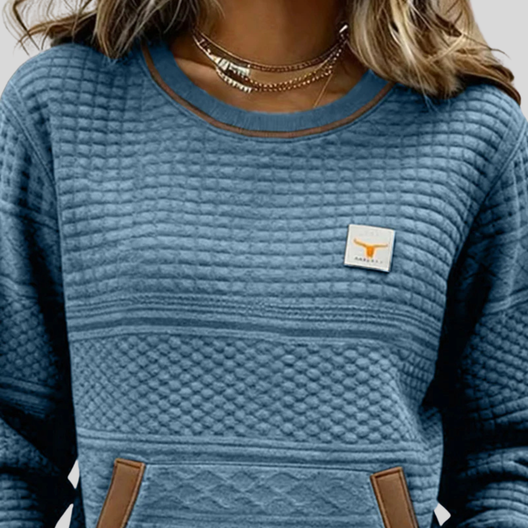 AULIORA | Chloé Sudadera Acolchada de Cuello Redondo para Mujer