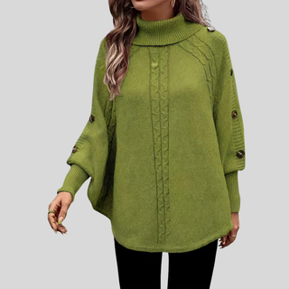 AULIORA | Léa Mujer Poncho de Cuello Alto Torcido