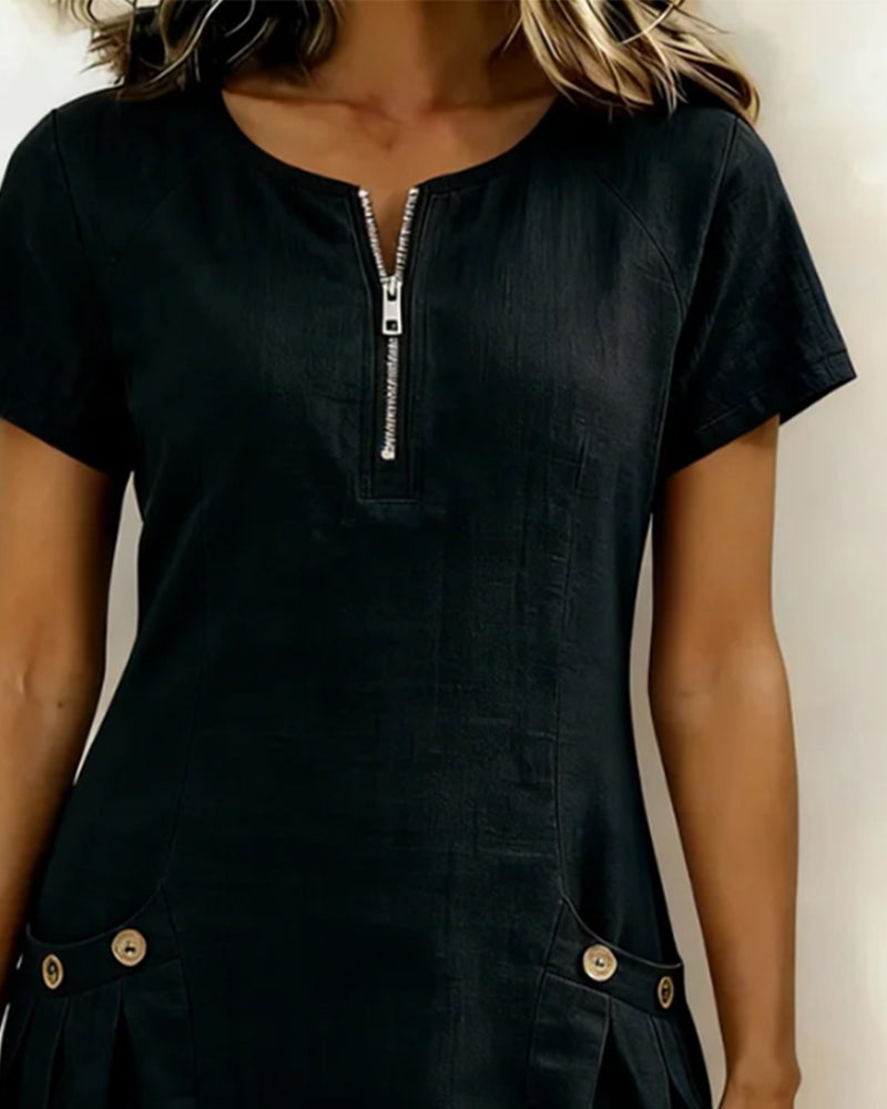 Jimena | Vestido de algodón con cremallera