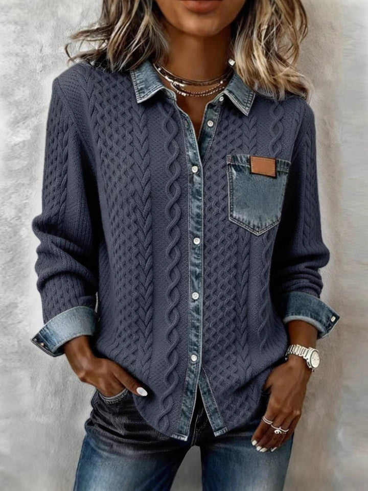 AULIORA | Clara - Camisa de Punto Torcido para Mujer