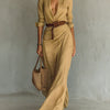 Camille™ | Maxi Vestido con Solapa y Cintura en la Cintura