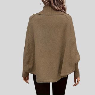 AULIORA | Léa Mujer Poncho de Cuello Alto Torcido