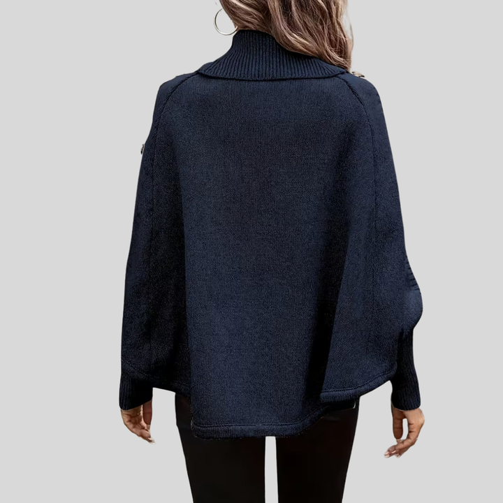 AULIORA | Léa Mujer Poncho de Cuello Alto Torcido