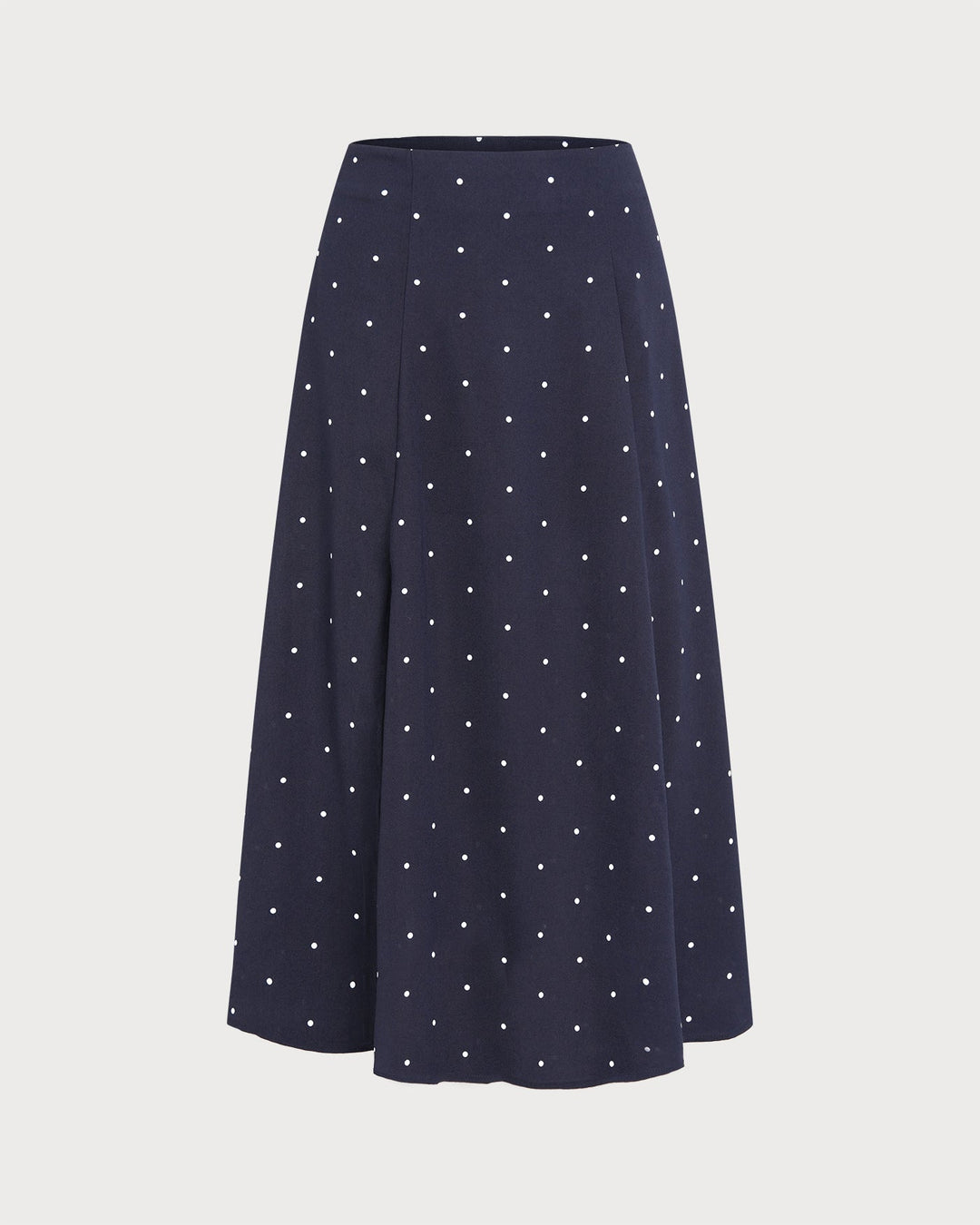 Falda Midi de Lunares con Abertura en Color Marino
