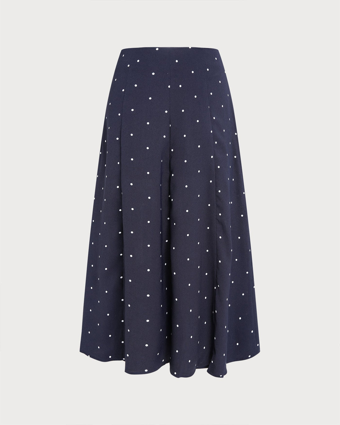 Falda Midi de Lunares con Abertura en Color Marino