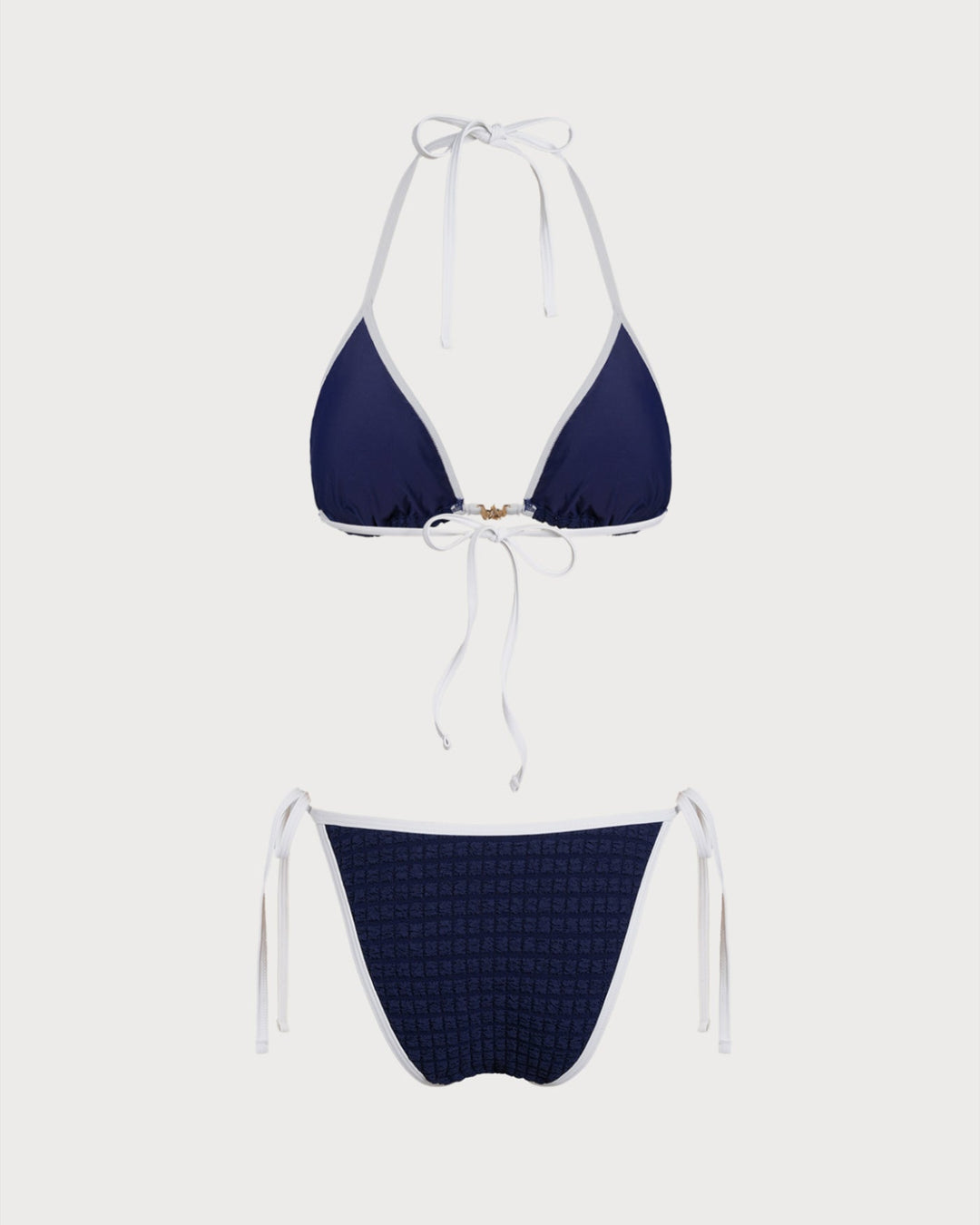 Conjunto de Bikini Halter en Azul Contraste