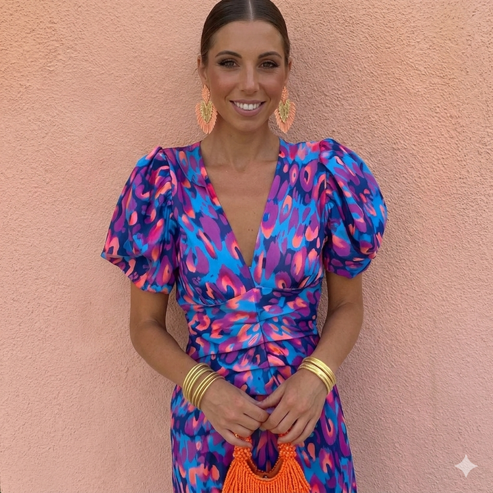 Emilia | Vestido con mangas plisadas