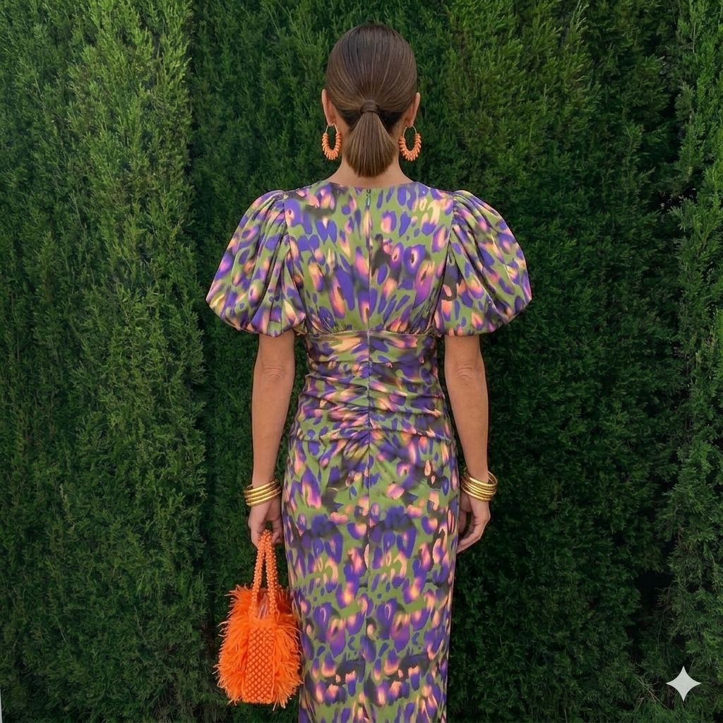 Emilia | Vestido con mangas plisadas