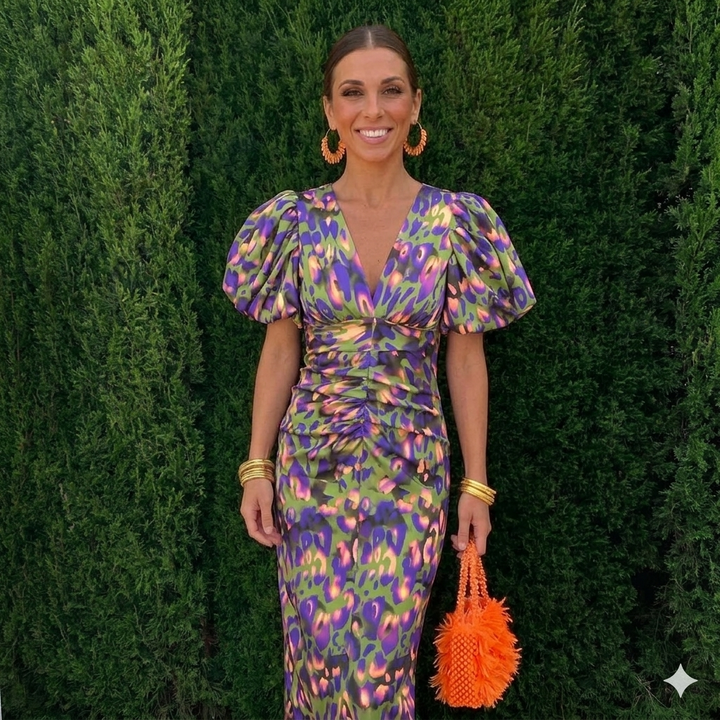 Emilia | Vestido con mangas plisadas