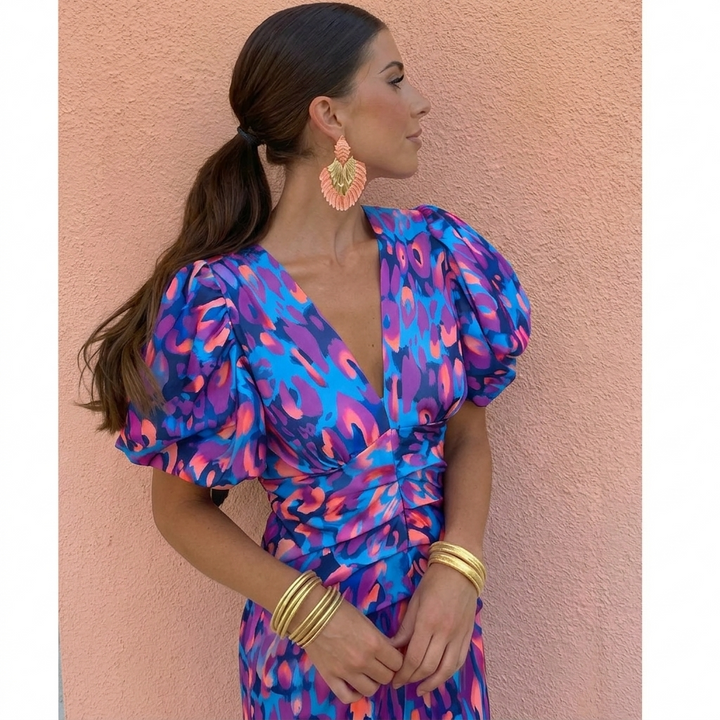 Emilia | Vestido con mangas plisadas