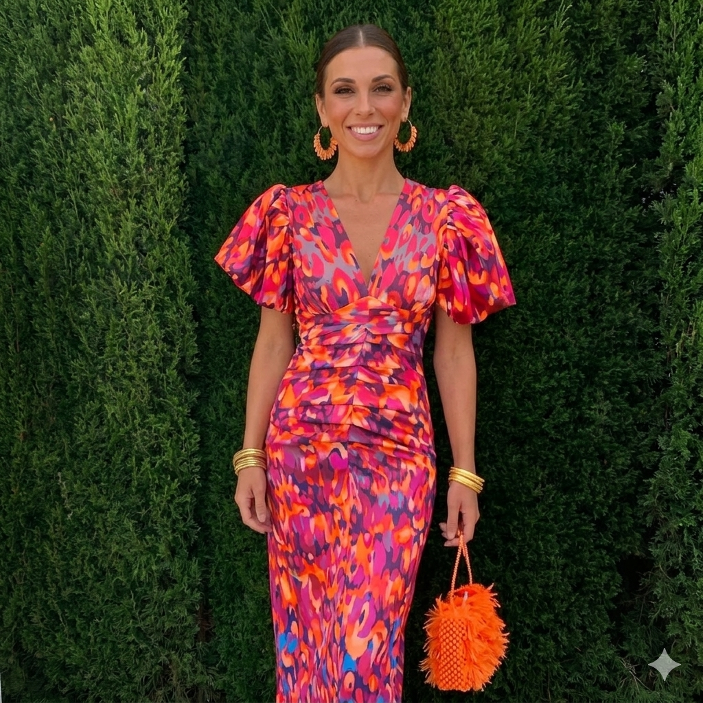 Emilia | Vestido con mangas plisadas