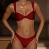 Conjunto de Bikini de Cintura Baja en Color Rojo