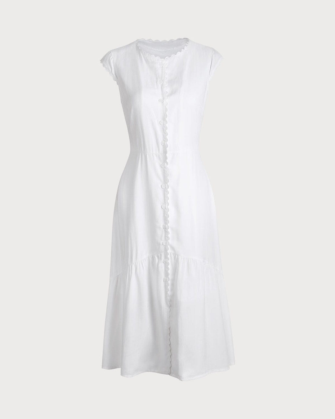 El Vestido Midi de Color Sólido con Solapa