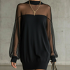 Amélie™ | Elegante Mini Vestido Negro con Mangas de Red
