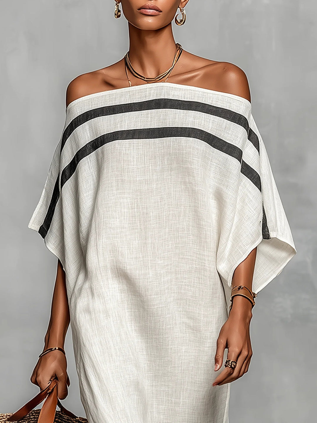 Aveline™ | Vestido Maxi Off-Shoulder con Mangas de Murciélago