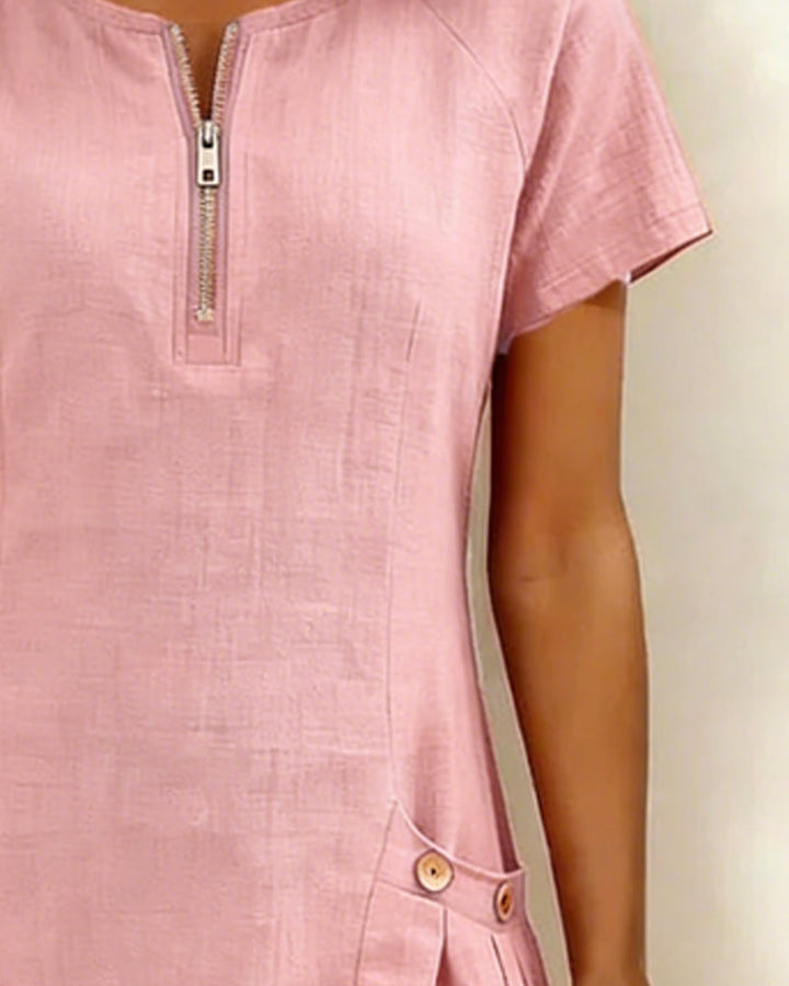Jimena | Vestido de algodón con cremallera